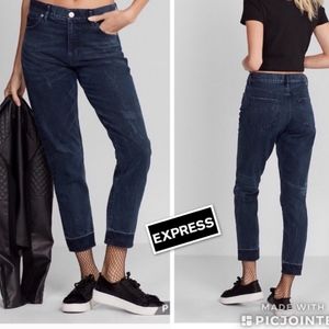 Express Vintage Straight Leg High Rise Jeans